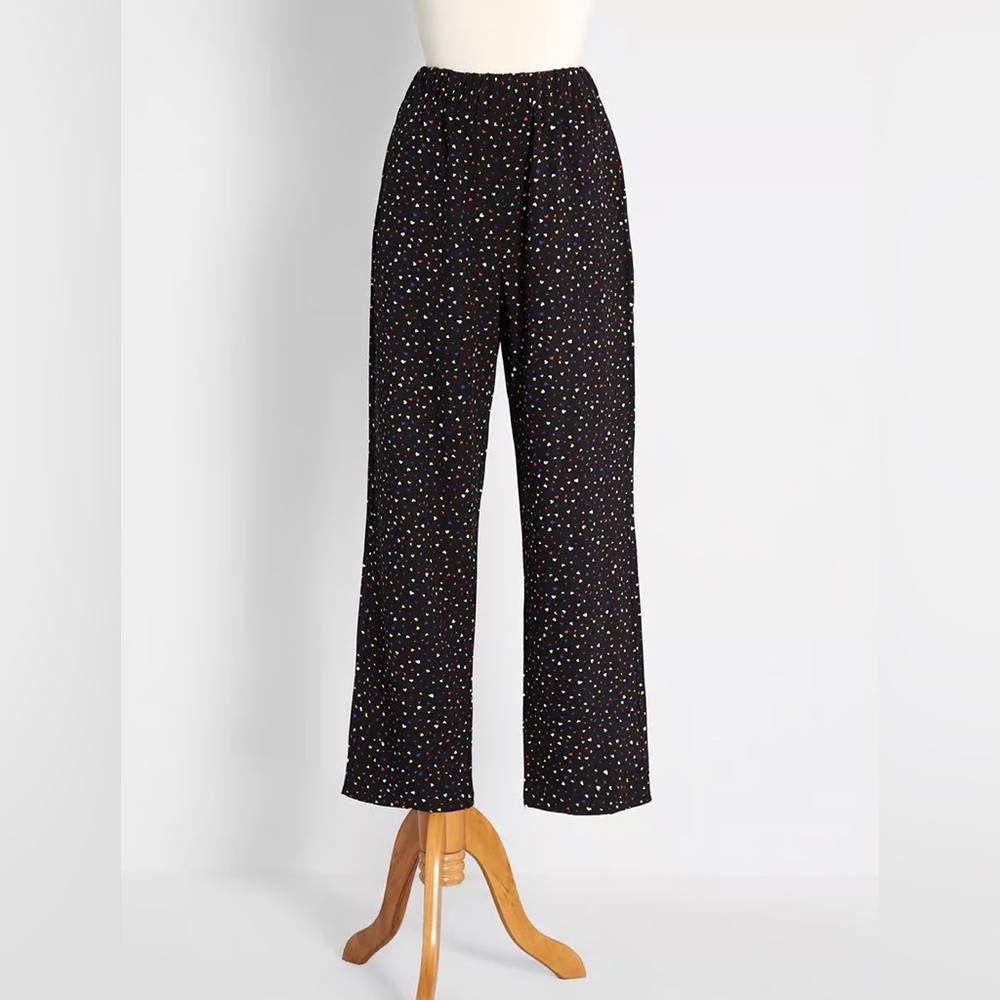 NWT ModCloth Hearts All A-Flurry Wide-Leg Pants